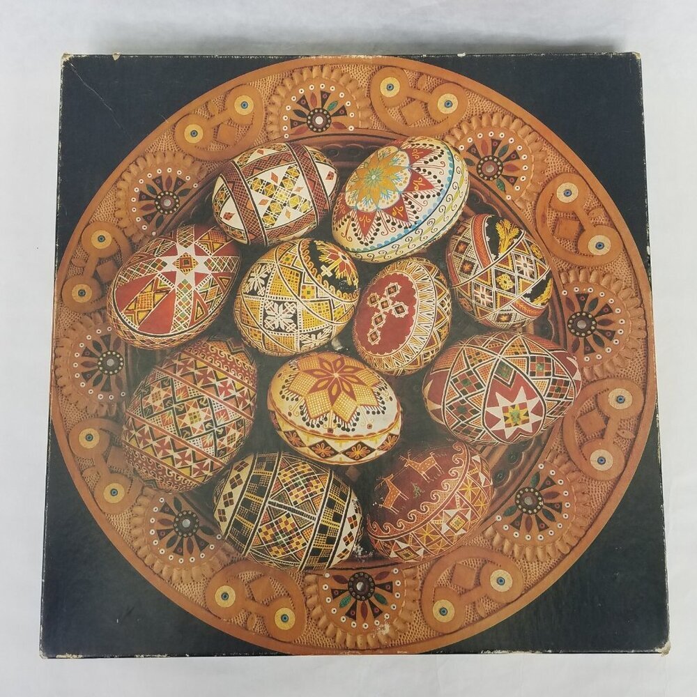 Springbok Ukrainian Folk Art Circular Puzzle Pysanky Easter Eggs Complete 1977